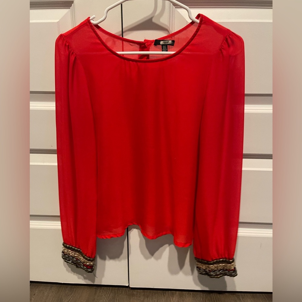 Red Sheer Blouse